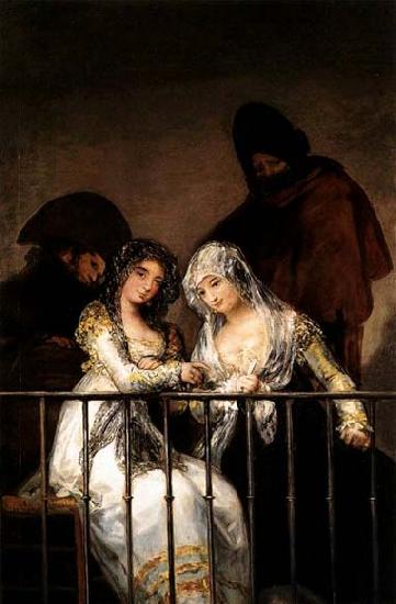 Francisco de goya y Lucientes Majas on Balcony oil painting picture